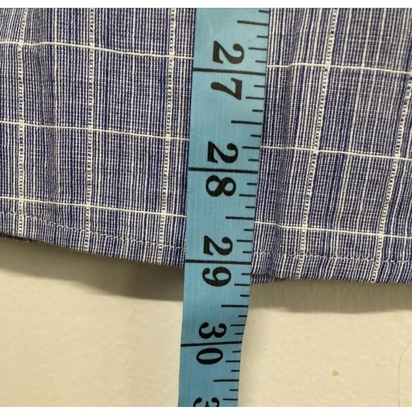 Flag & Anthem Mens Plaid Shirt Button Up Medium White Navy Blue Long Sleeve NWT - Picture 12 of 12